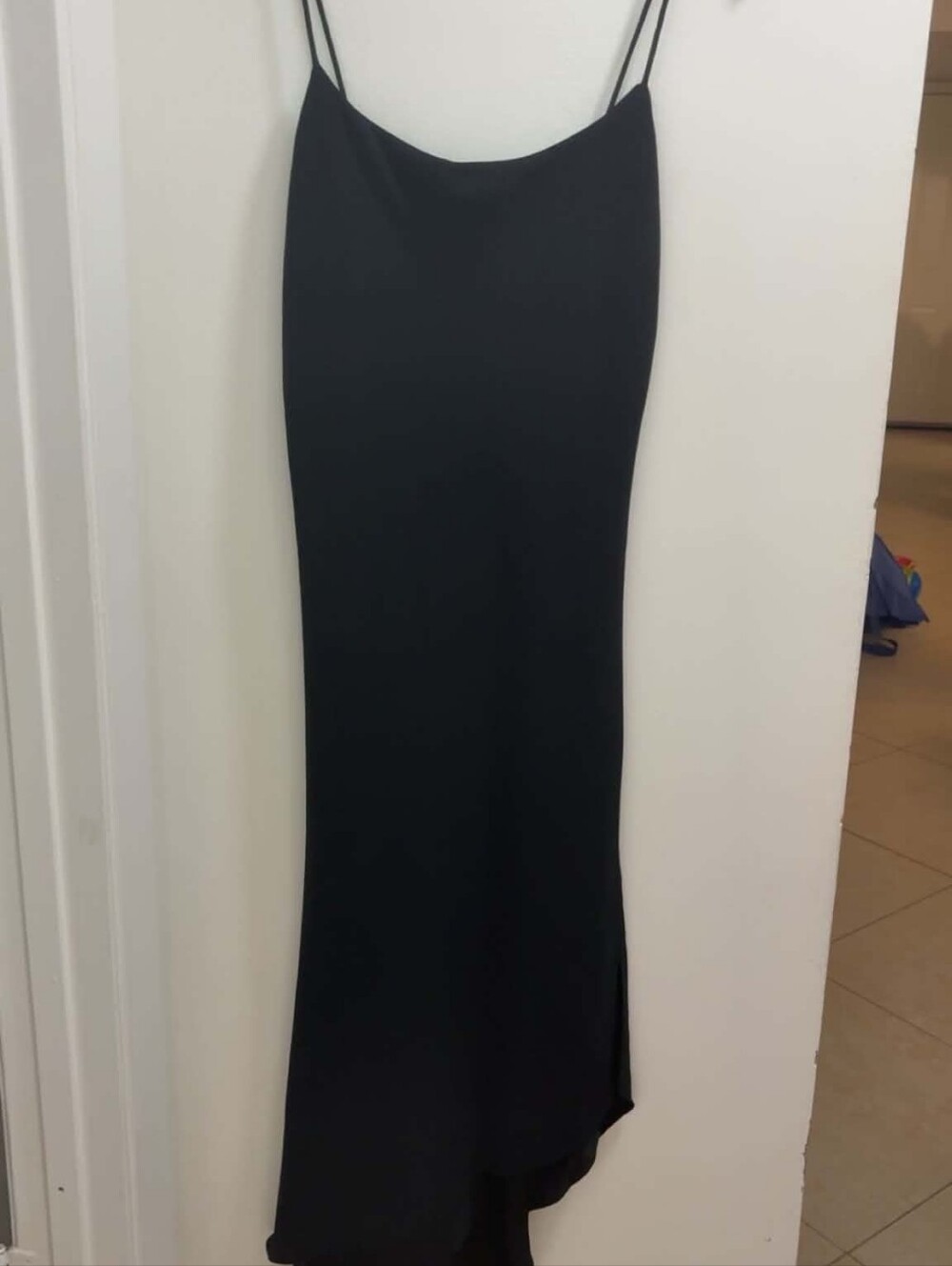 Dress Barn Black Silky Dress w/Ruffled/Layered Bottom, Size 10